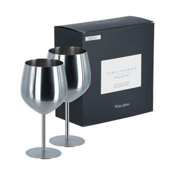 Table Stories Stainless Steel Vinglass 2 pk - Silver